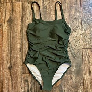 Catherine Malandrino green one piece swim suit size small